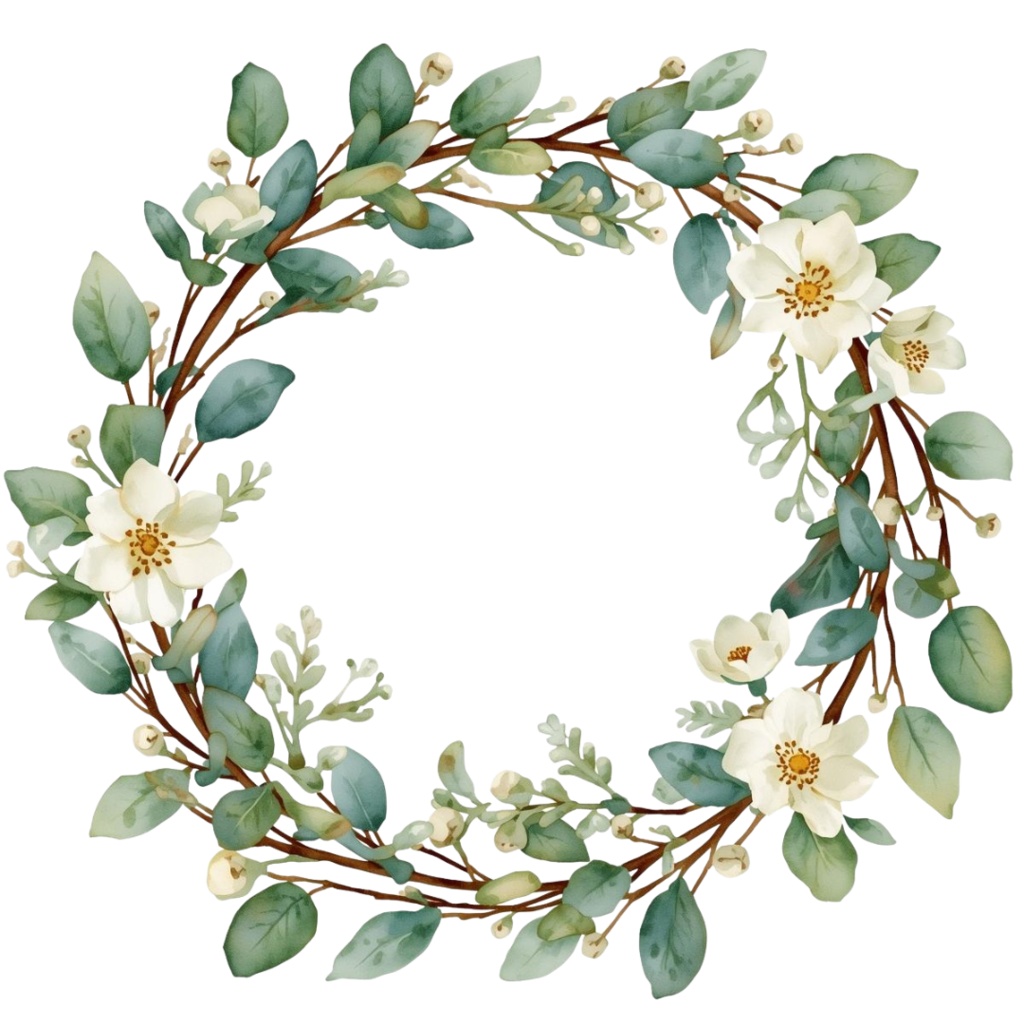 水彩画風 クリスマスボタニカル クリップアートセット|全14種|背景透過|Canva AI制作|おしゃれな冬の植物素材集(PDFダウンロード)