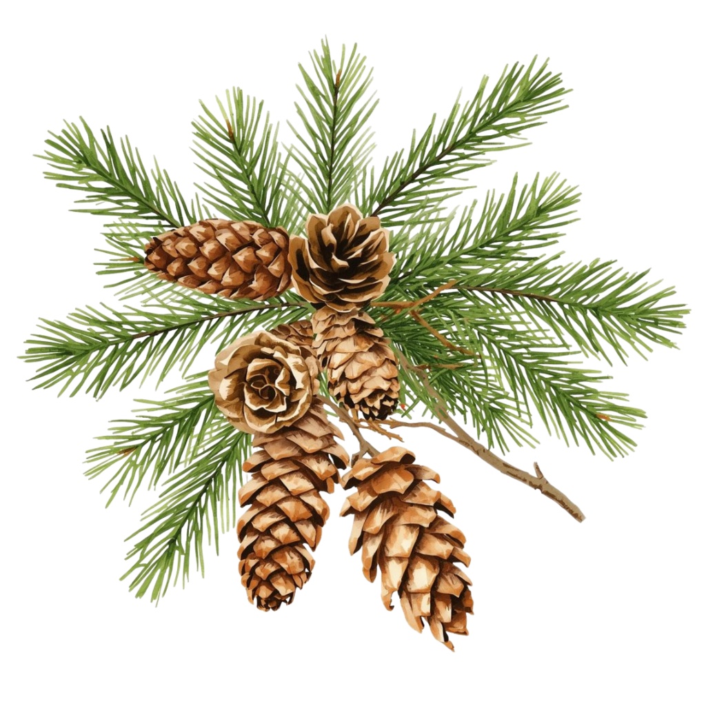 水彩画風 クリスマスボタニカル クリップアートセット|全14種|背景透過|Canva AI制作|おしゃれな冬の植物素材集(PDFダウンロード)