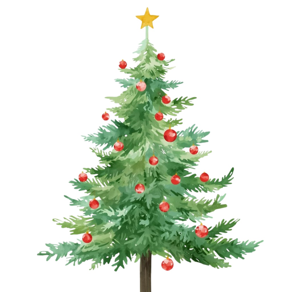 水彩画風 クリスマスボタニカル クリップアートセット|全14種|背景透過|Canva AI制作|おしゃれな冬の植物素材集(PDFダウンロード)