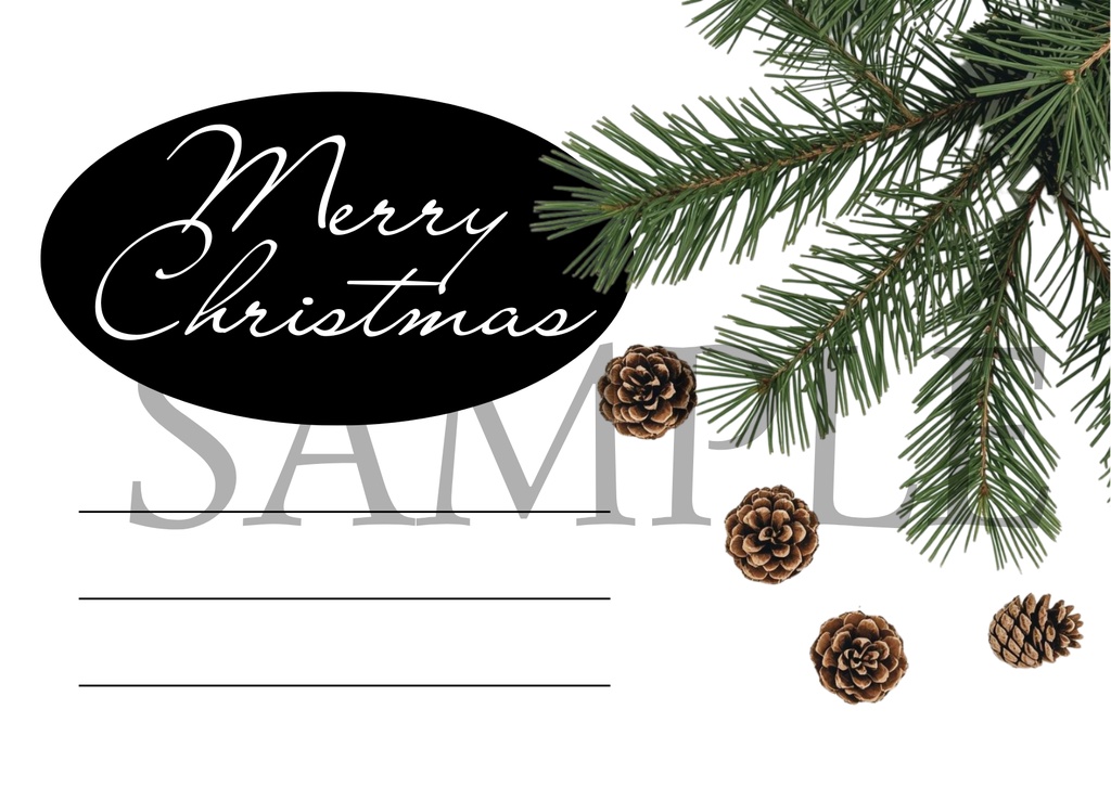 上品な水彩タッチのクリスマスカード6枚セット|Printable Holiday Cards