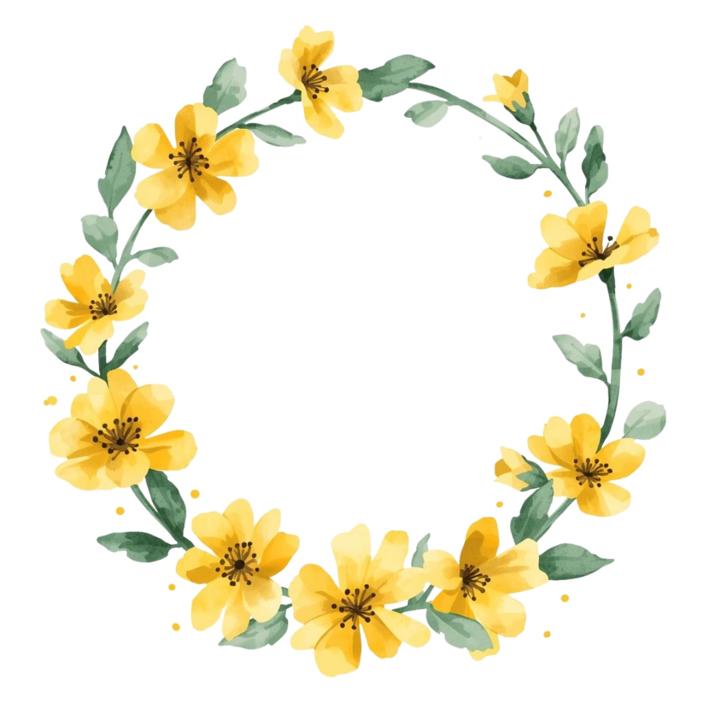 〈黄色いお花 水彩クリップアート〉20点セット/背景透過/CanvaAI生成/PDF