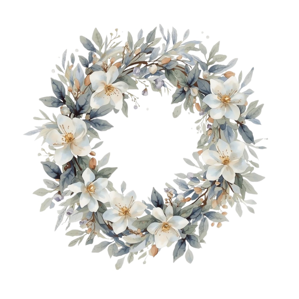 水彩画風 クリスマスフラワー クリップアート素材集(15種)|透過PNG・PDFダウンロード可 Watercolor Christmas Floral Clipart Set (15 Designs) | Transparent PNG & PDF Download