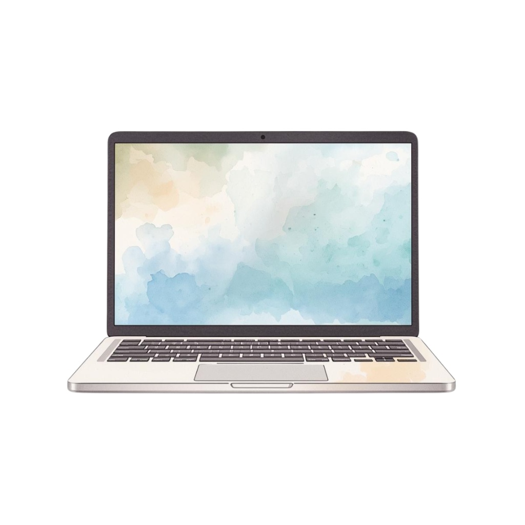 【商用利用OK】水彩画風オフィスツールクリップアートセット|お洒落な仕事道具イラスト12点(PNG透過)