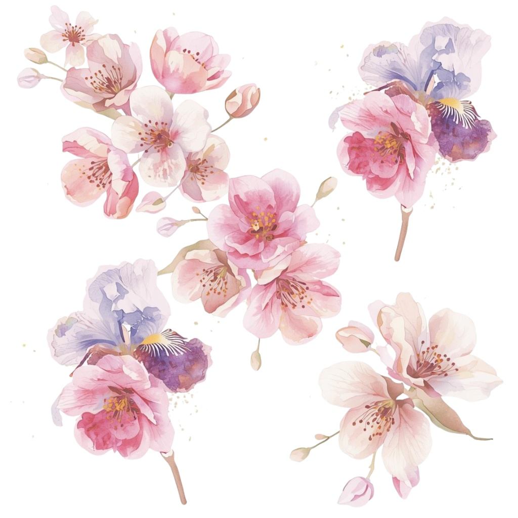 お正月ボタニカル クリップアートセット|水彩×金箔×和モダン(A HAPPY NEW YEAR・2026ロゴ入り/Canva AI生成/背景透過)