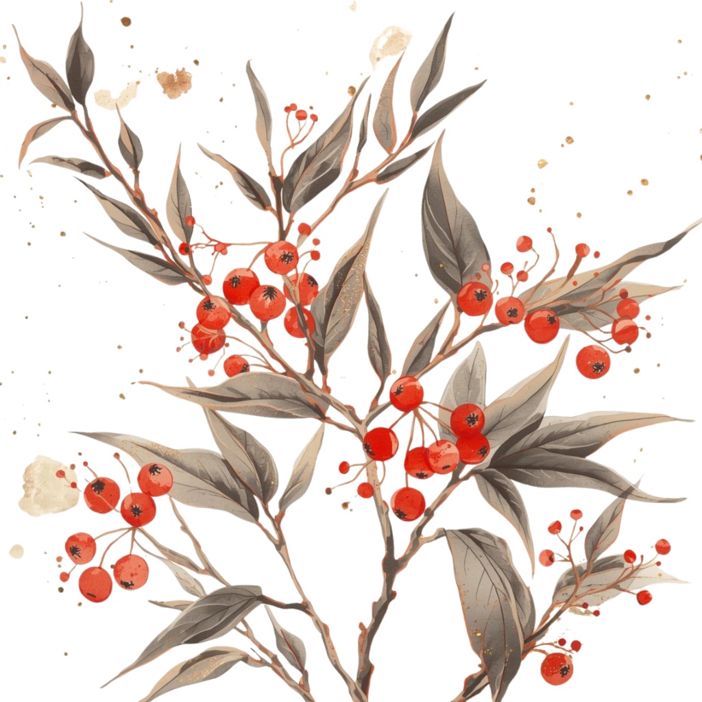 お正月ボタニカル クリップアートセット|水彩×金箔×和モダン(A HAPPY NEW YEAR・2026ロゴ入り/Canva AI生成/背景透過)