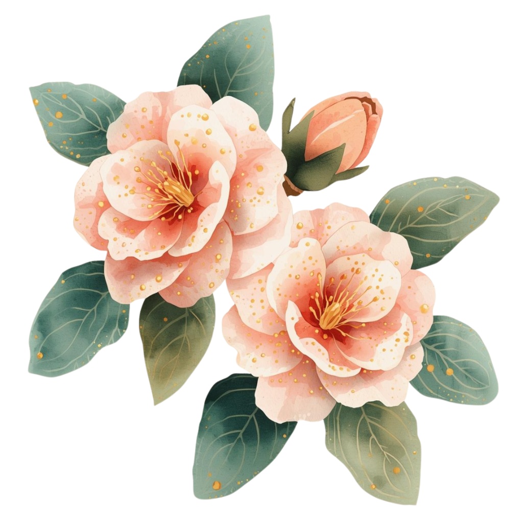 お正月ボタニカル クリップアートセット|水彩×金箔×和モダン(A HAPPY NEW YEAR・2026ロゴ入り/Canva AI生成/背景透過)