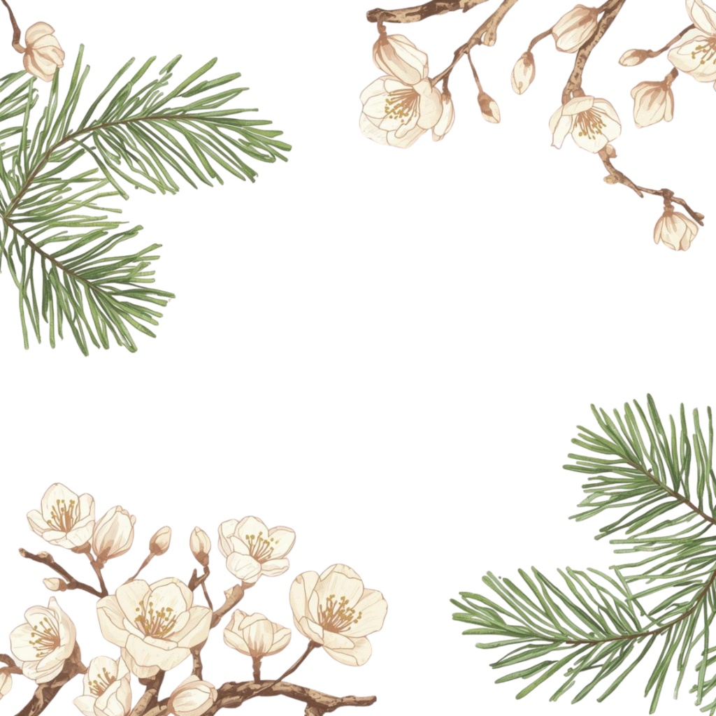 お正月ボタニカル クリップアートセット|水彩×金箔×和モダン(A HAPPY NEW YEAR・2026ロゴ入り/Canva AI生成/背景透過)