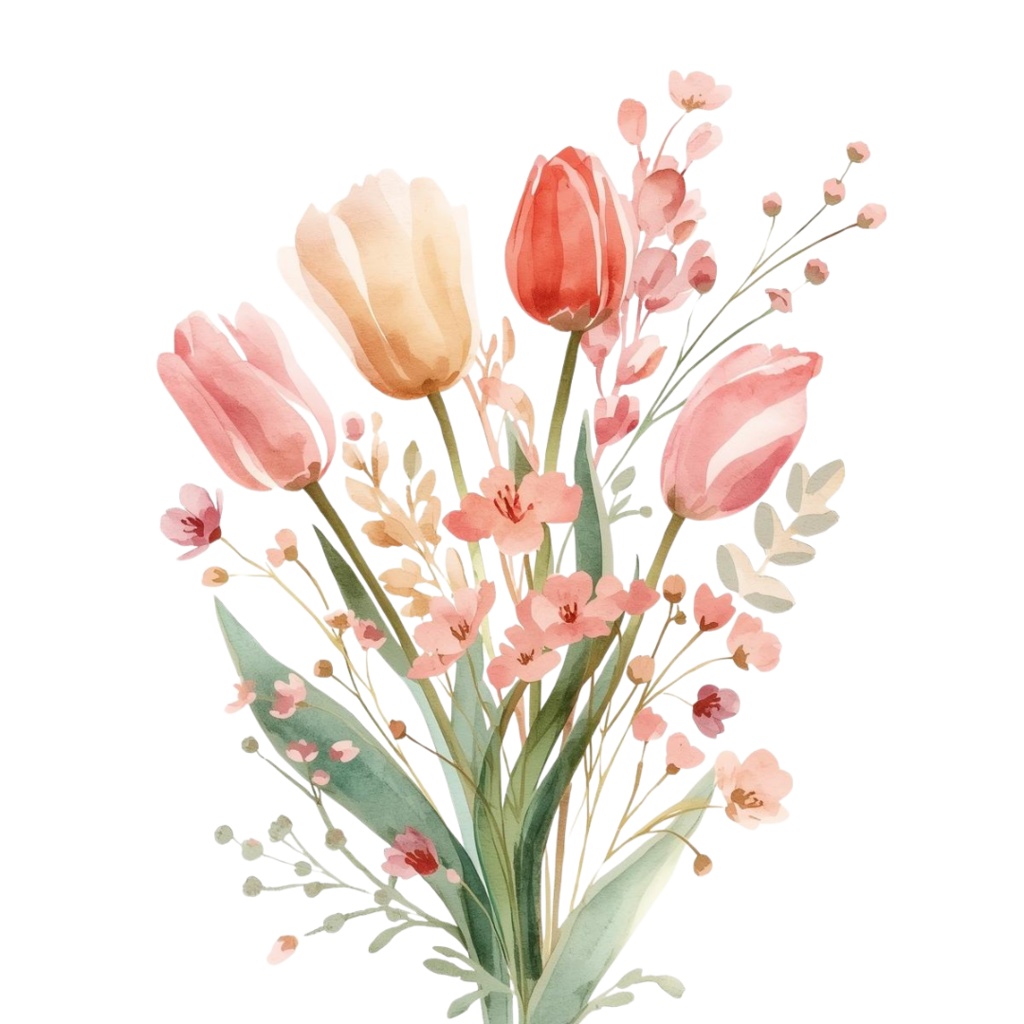 Watercolor Valentine Clip Art Set (手描き水彩のバレンタイン素材・19点/PNG・背景透過・PDFダウンロード)