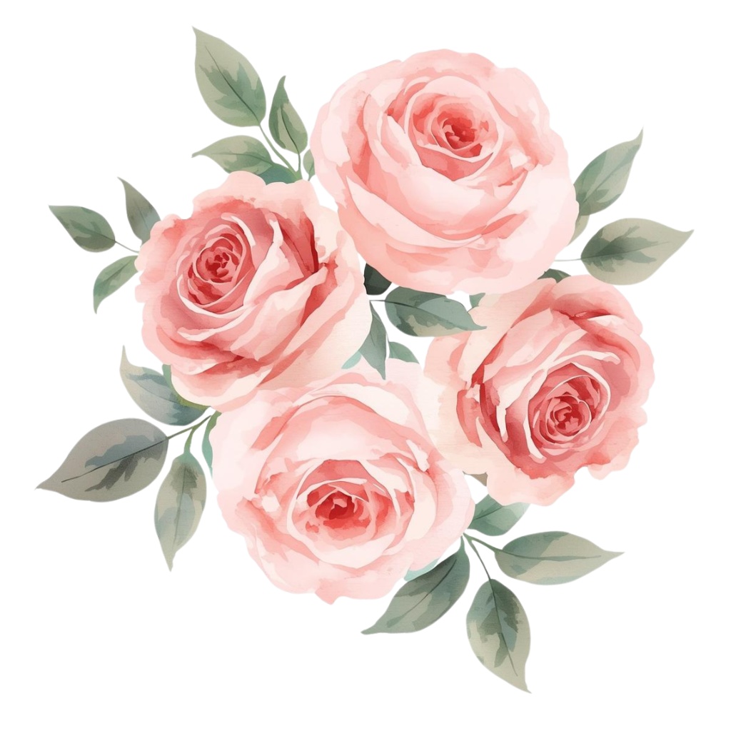 Watercolor Valentine Clip Art Set (手描き水彩のバレンタイン素材・19点/PNG・背景透過・PDFダウンロード)