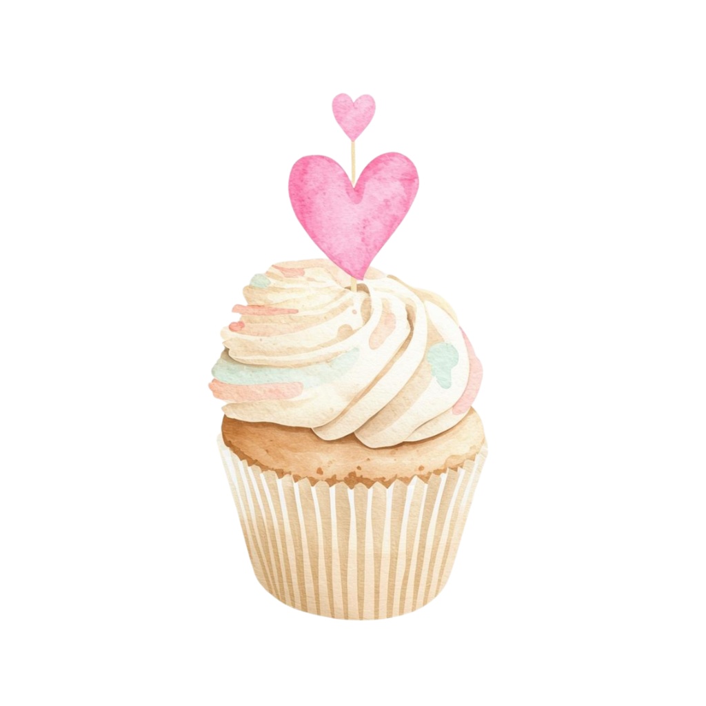 Watercolor Valentine Clip Art Set (手描き水彩のバレンタイン素材・19点/PNG・背景透過・PDFダウンロード)