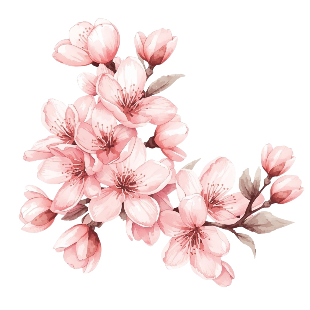 春の水彩クリップアート20点セット|桜・花・うさぎ・いちご|背景透過PNG素材|Canva AI生成