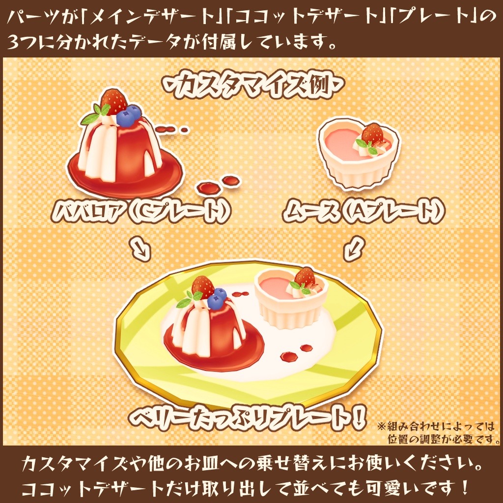 【3Dモデル】のらなべやデザートプレート