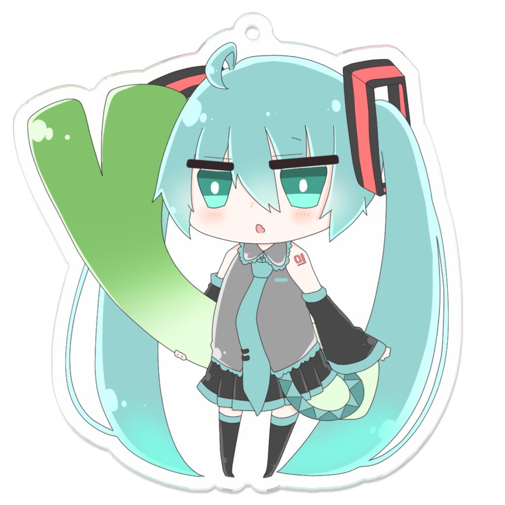 初音ミクと巨大ネギのアクリルキーホルダー