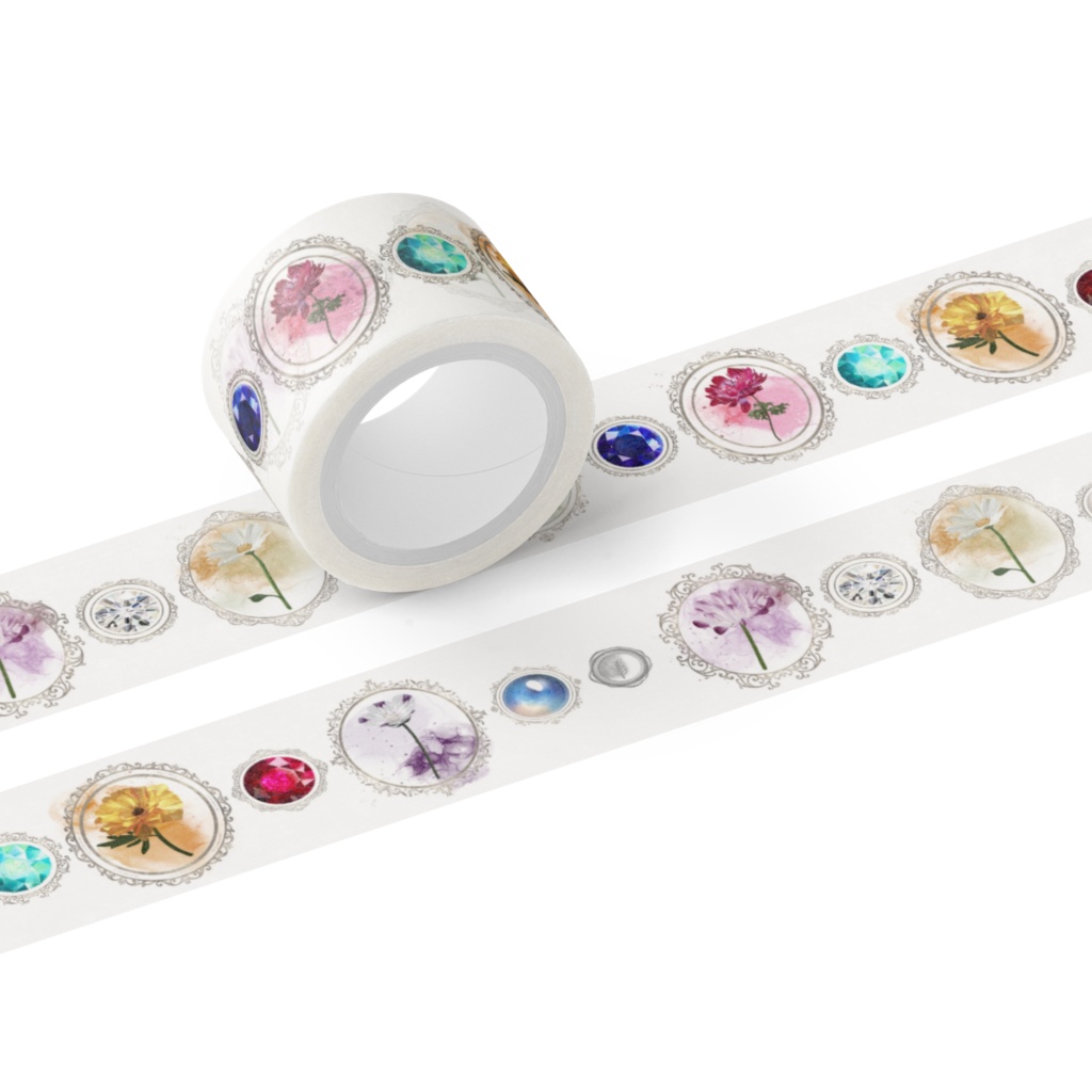 お花と宝石のマスキングテープ たまき岬 綺麗な素材屋さん Booth