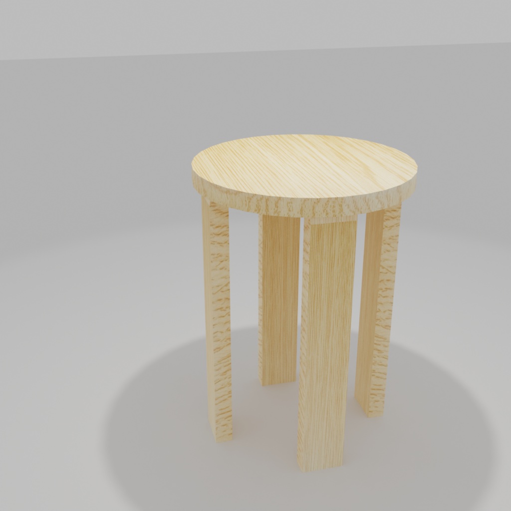 ノーマル円椅子3Dデータ(blender /obj/fbx/glb)