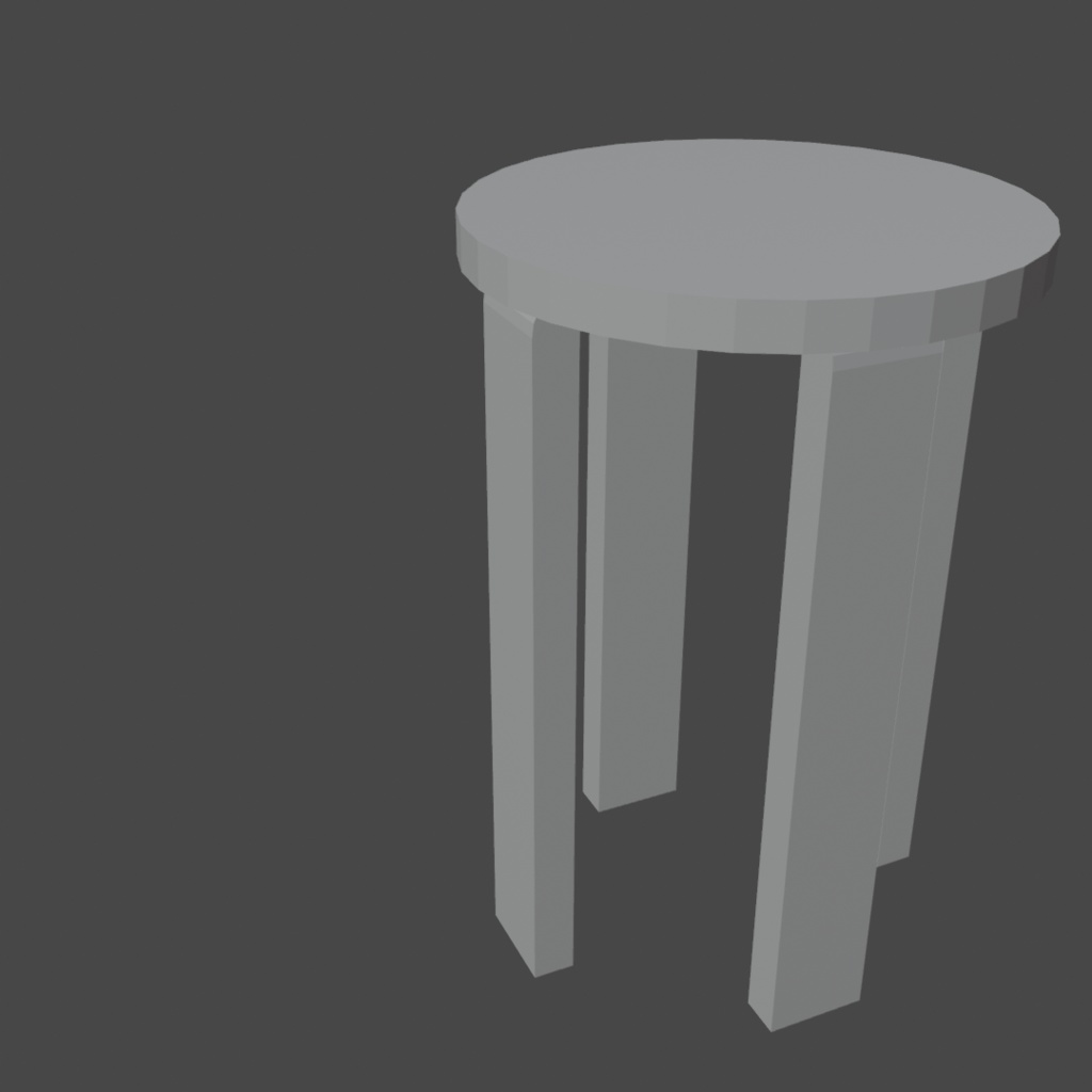 ノーマル円椅子3Dデータ(blender /obj/fbx/glb)
