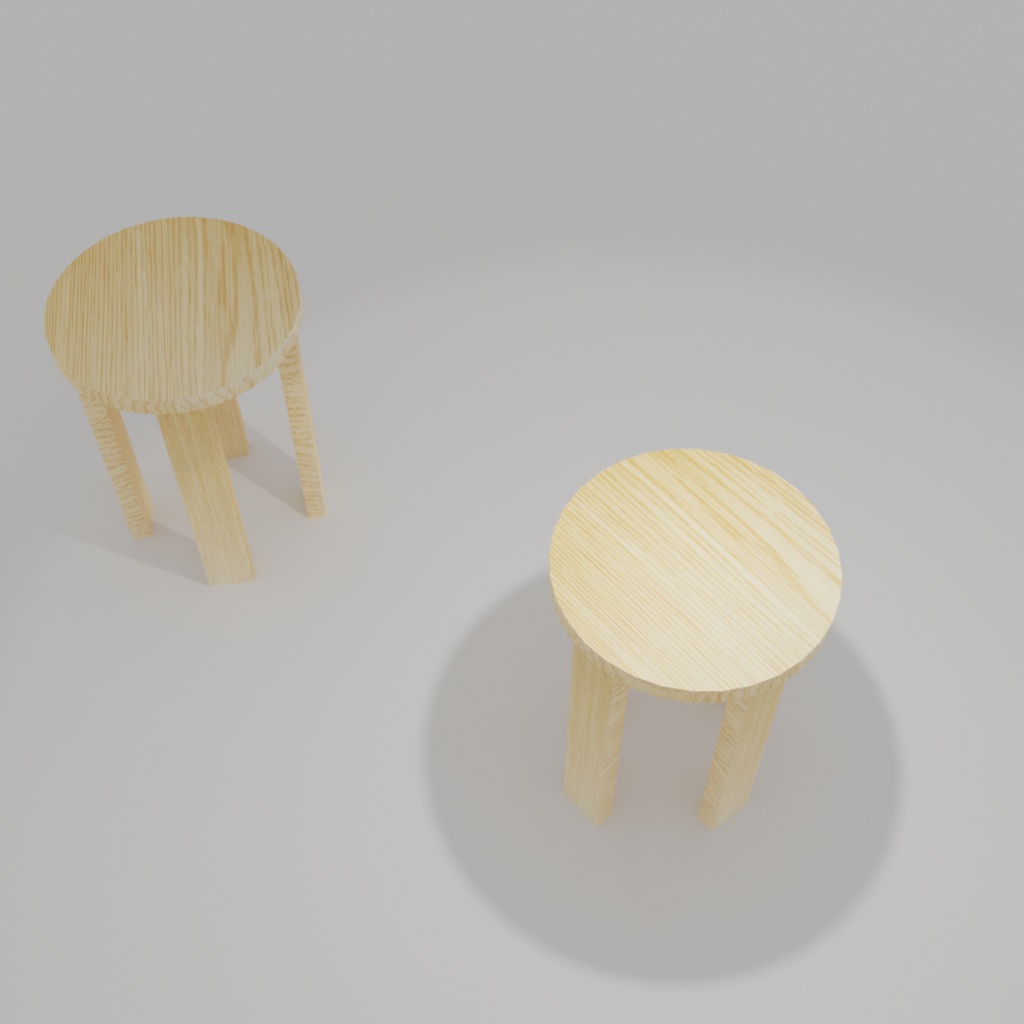ノーマル円椅子3Dデータ(blender /obj/fbx/glb)