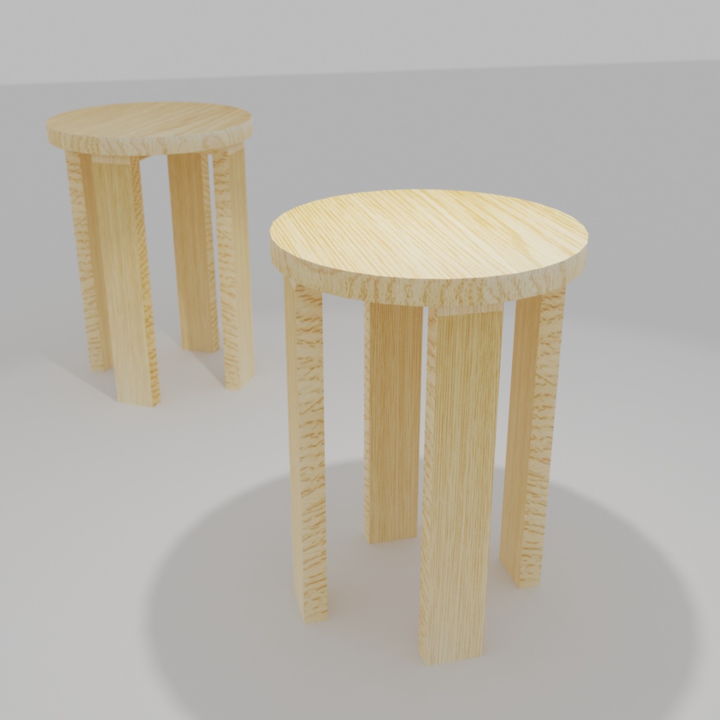 ノーマル円椅子3Dデータ(blender /obj/fbx/glb)