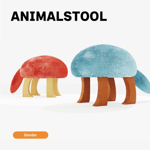アニマルスツール3Dデータ(blender )
