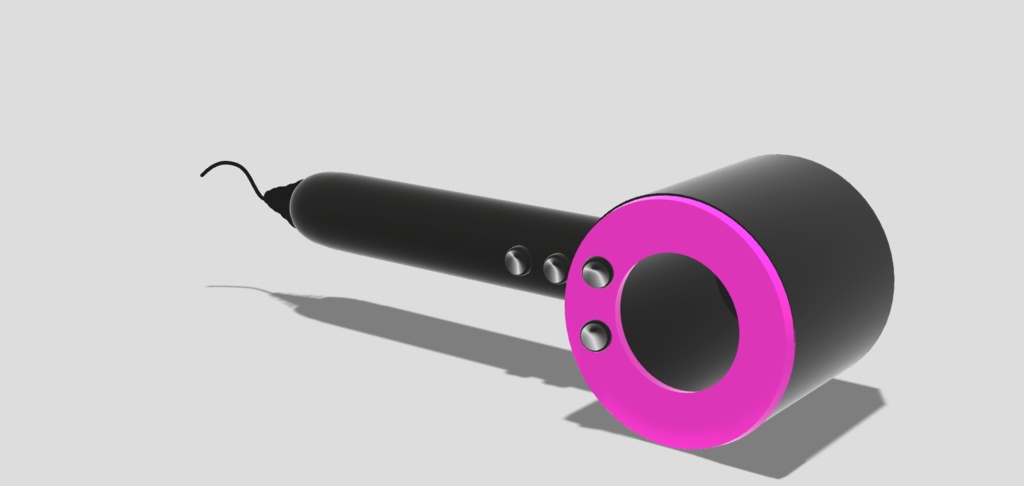 Dyson風 ドライヤー3Dデータ(blender /obj/fbx/glb)