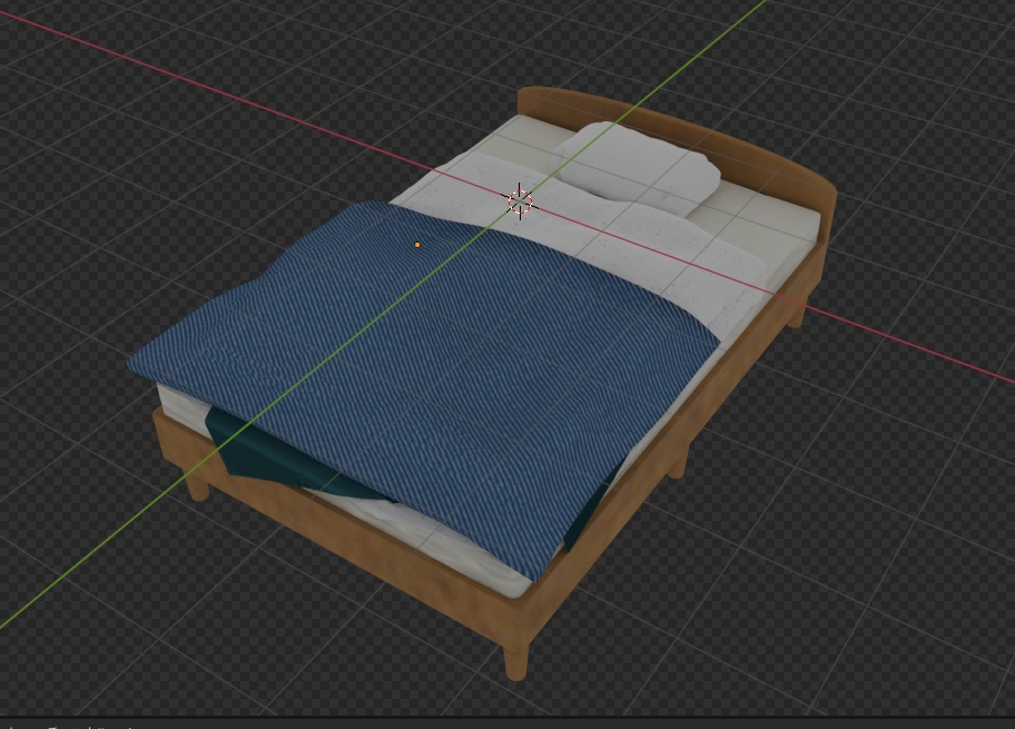 一人暮らしの男性ベッド3Dデータ(blender/fbx/glb)