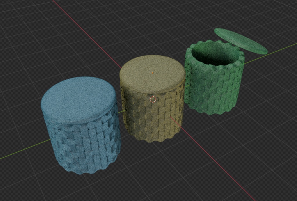 収納付きスツール(blender/fbx/glb)