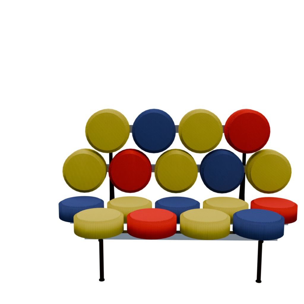 マシュマロチェア_3Dデータ(blender /obj/fbx/glb)