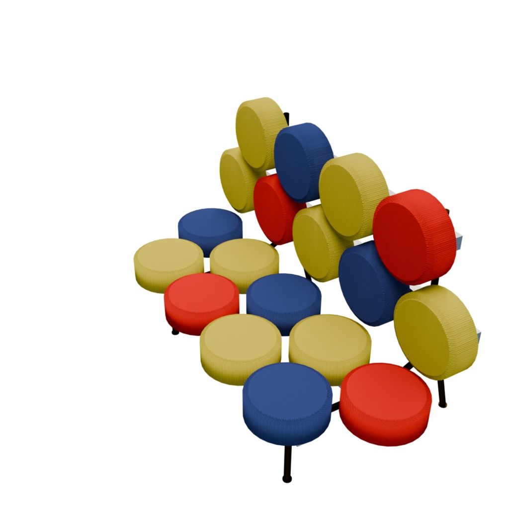 マシュマロチェア_3Dデータ(blender /obj/fbx/glb)