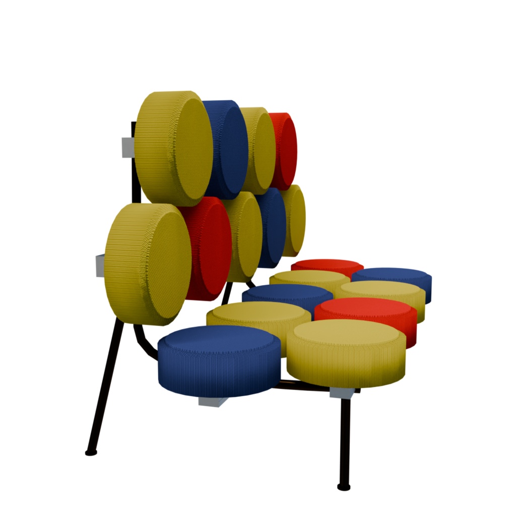 マシュマロチェア_3Dデータ(blender /obj/fbx/glb)