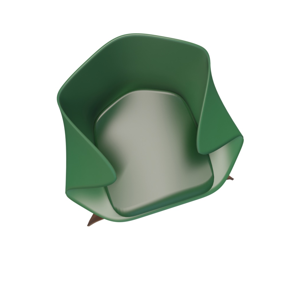 Curl chair カールチェア_3Dデータ(blender /obj/fbx/glb)