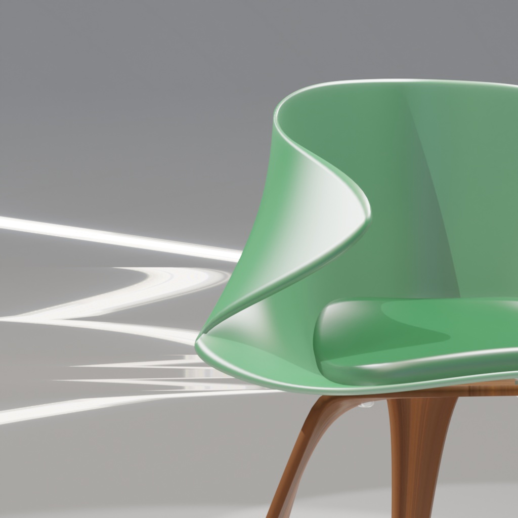 Curl chair カールチェア_3Dデータ(blender /obj/fbx/glb)