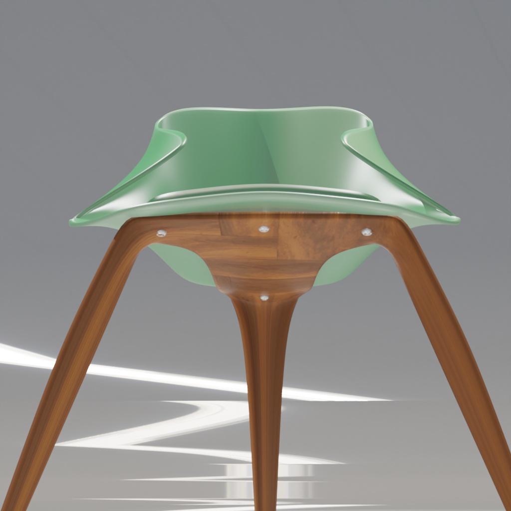 Curl chair カールチェア_3Dデータ(blender /obj/fbx/glb)