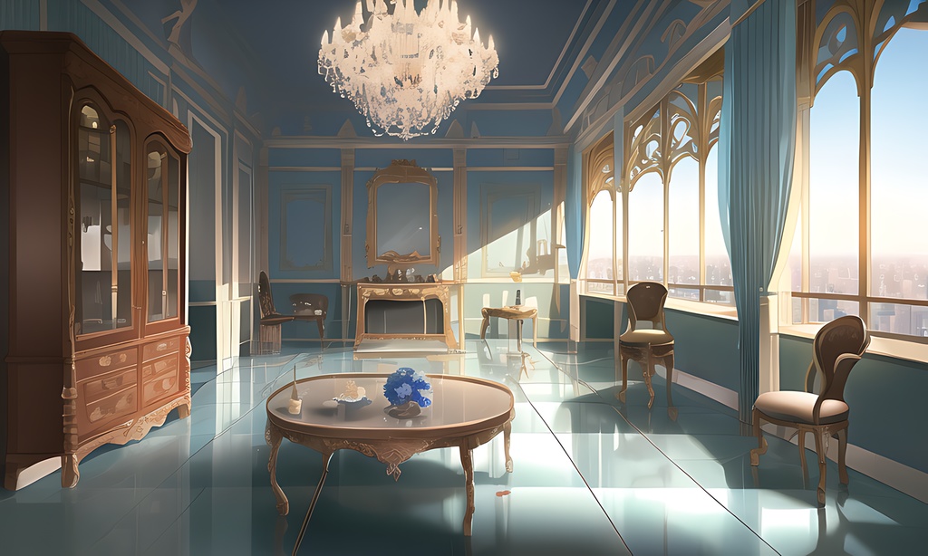 豪華な部屋 7(青色の屋敷)
