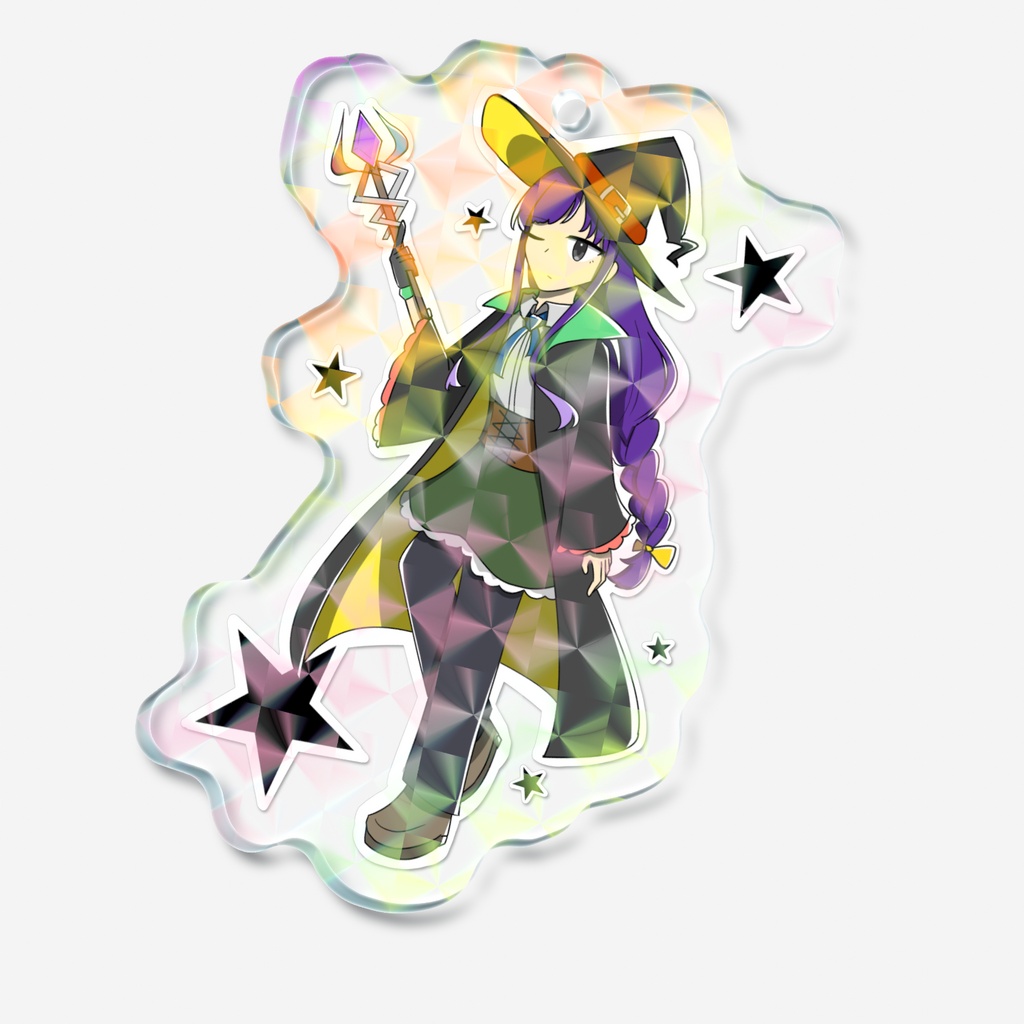 ハロウィンホログラムアクリルキーホルダー 魔女