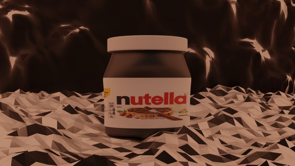 3d Model Of Nutella bottle Filled With Chocolate / チョコレートで満たされたヌテラボトルの3Dモデル