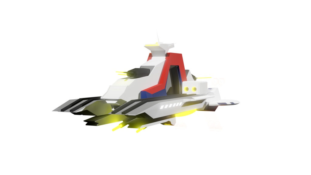 Lowpoly Argama Battleship From Gundam /アーガマ戦艦 made In Blender 