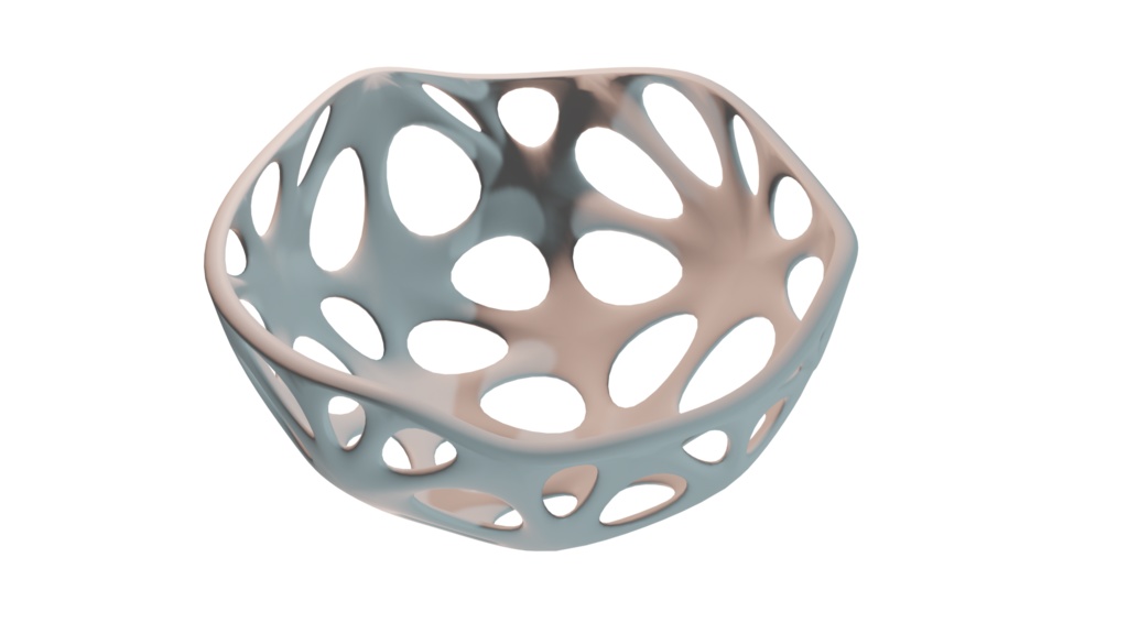 Fruit Bowl with holes made in blender