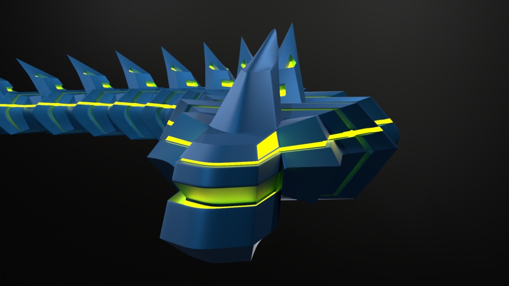 Flexible Mecha Dragon Made In Blender