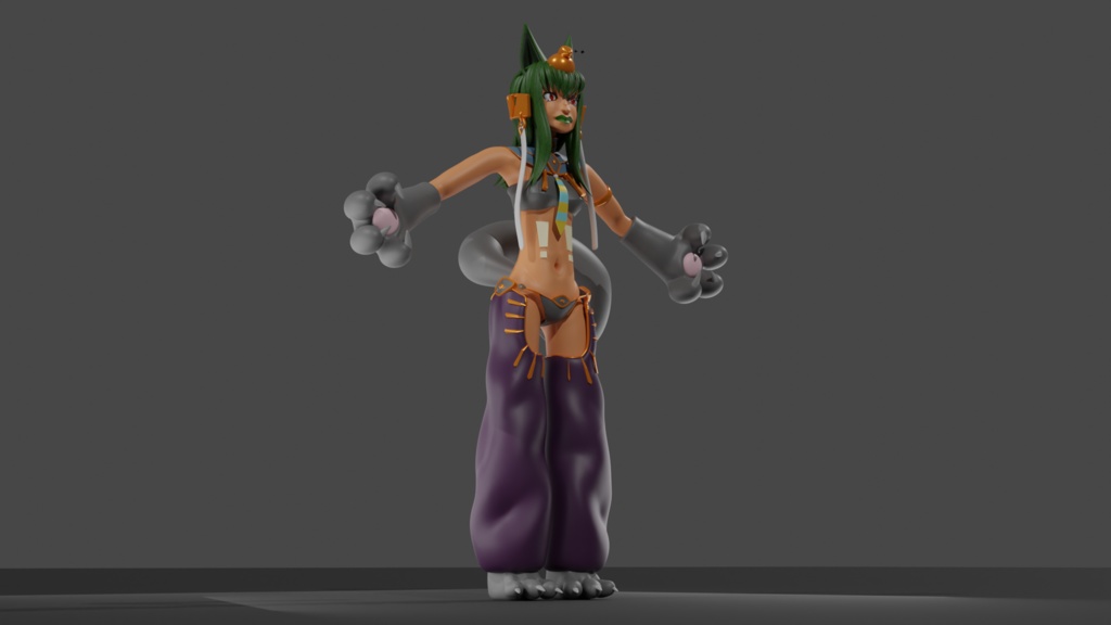 3d Sculpted Furry Female Model Made in Blender 3d