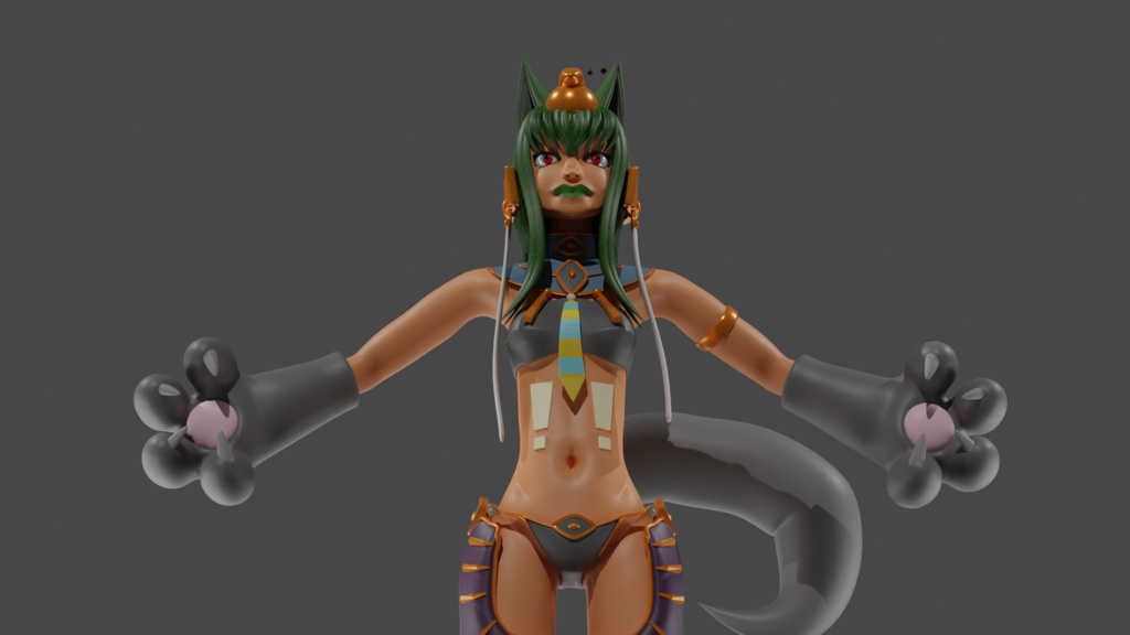 3d Sculpted Furry Female Model Made in Blender 3d