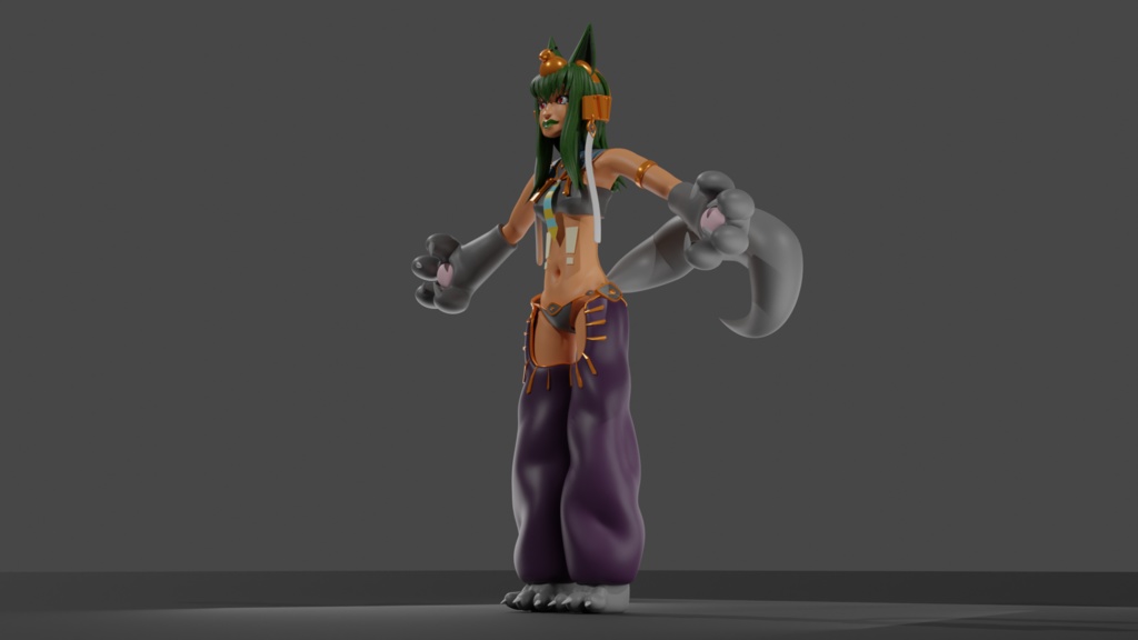 3d Sculpted Furry Female Model Made in Blender 3d