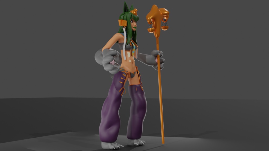 3d Sculpted Furry Female Model Made in Blender 3d