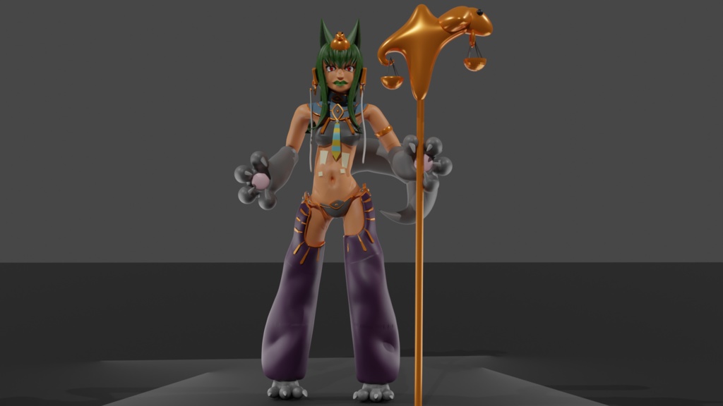3d Sculpted Furry Female Model Made in Blender 3d