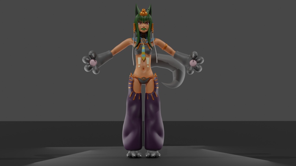3d Sculpted Furry Female Model Made in Blender 3d