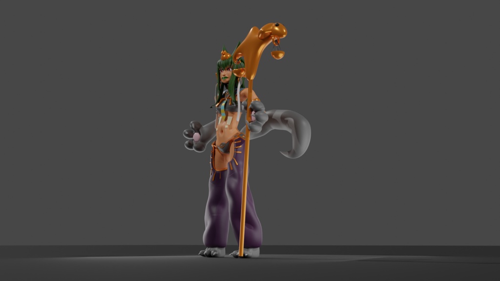 3d Sculpted Furry Female Model Made in Blender 3d