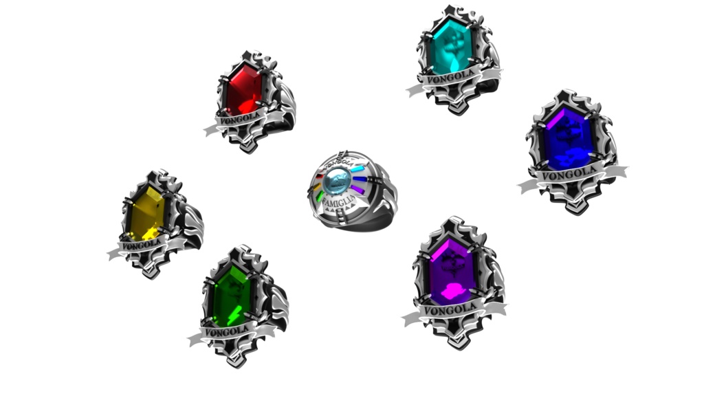 すべてのオ家庭教師ヒットマンREBORN!  リジナルボンゴレリング / REBORN All Original Vongola Rings With Mold For Crystal
