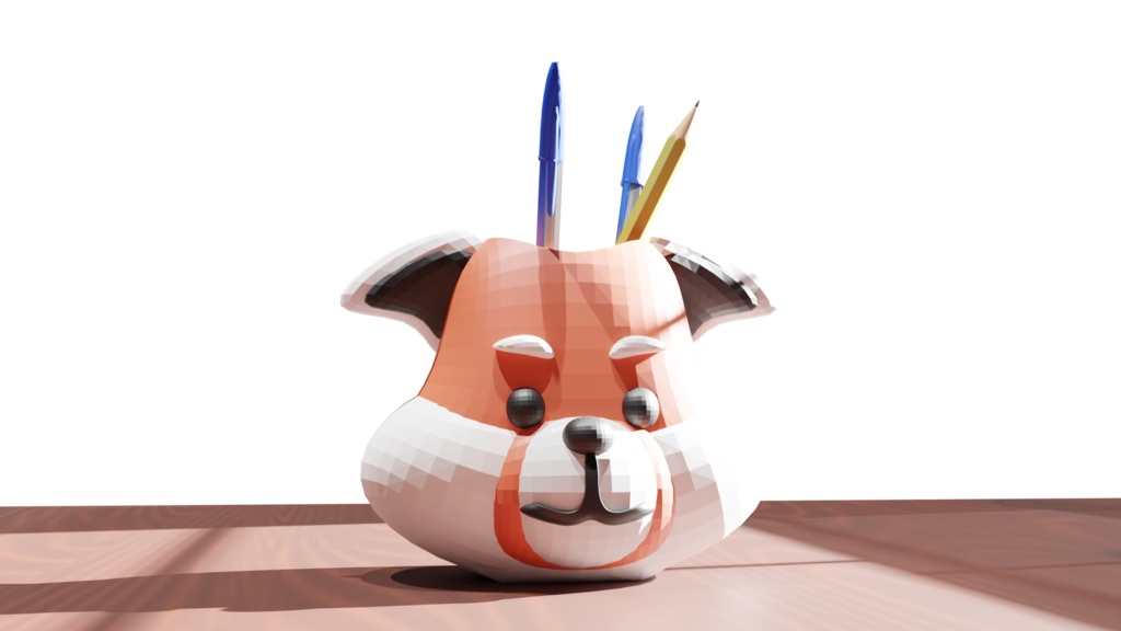 レッサーパンダ花瓶・ペン立て - Red Panda vase / Pen stand 