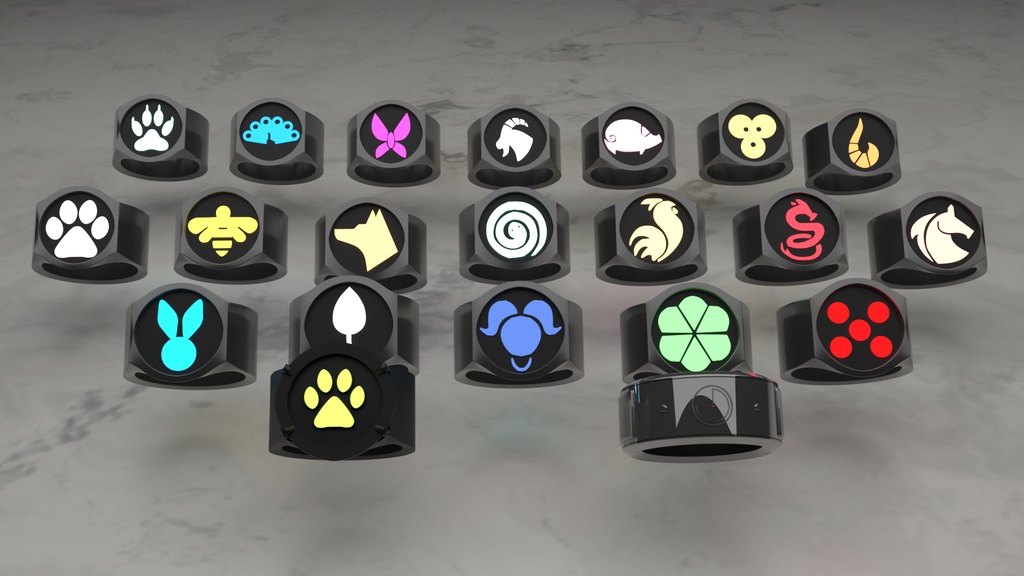 All  Monarch Miraculous rings + Cat Noir Ring + Alliance Ring