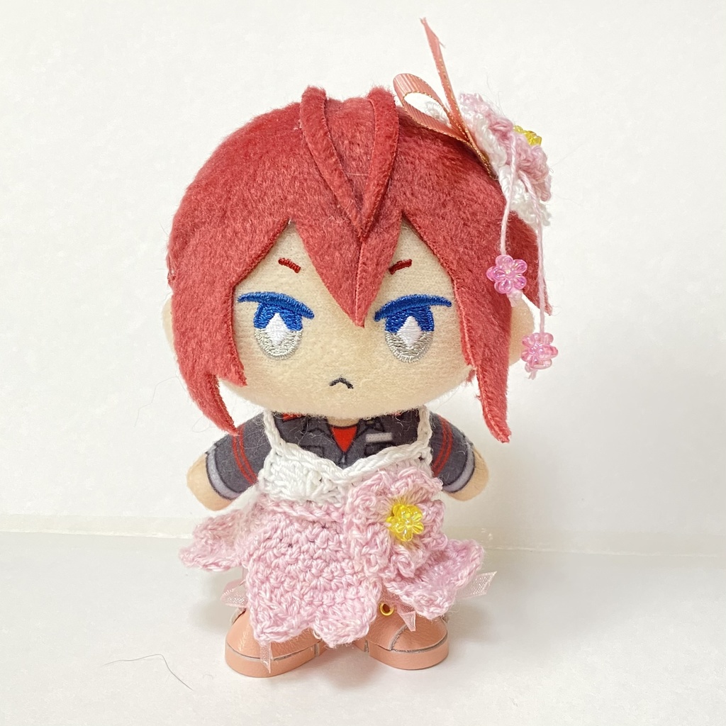 桜のワンピース&ヘッドドレス【10〜13cmぬい用】