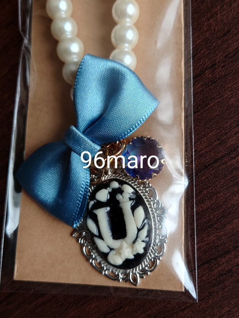 ①カメオ風⚪️パールバッグチャーム(宇髄、煉獄、炭治郎イメージ)